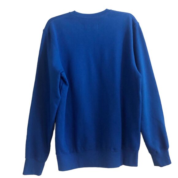 Vintage Russell Sweatshirt Mens Medium Blue Spellout Sweater 80s Cotton Blend - Picture 4 of 11